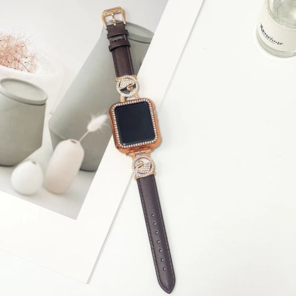 Diamond Leather Strap For Apple Watch