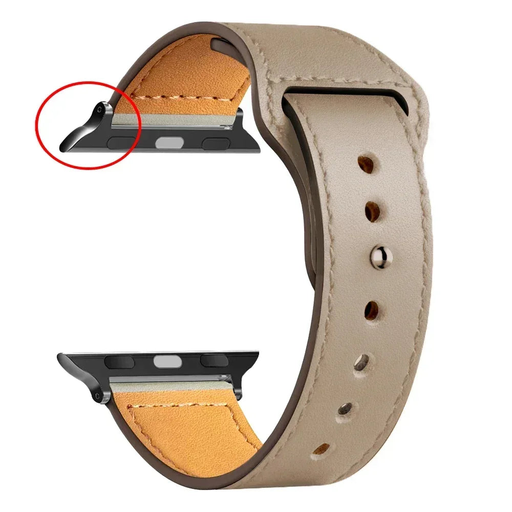 Leather strap For Apple watch band Ultra 2 49mm 44mm 40mm 38mm/42mm sport loop bracelet iWatch series 9 8 7 3 4 5 6 se 41mm/45mm