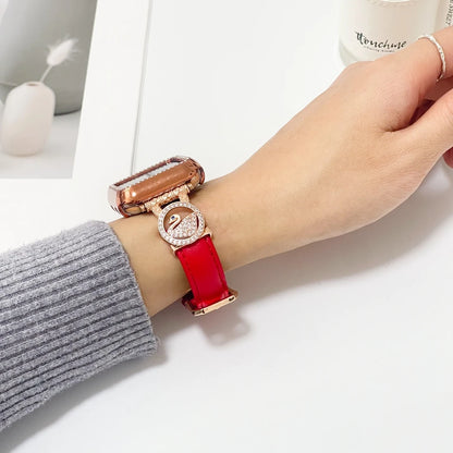 Diamond Leather Strap For Apple Watch