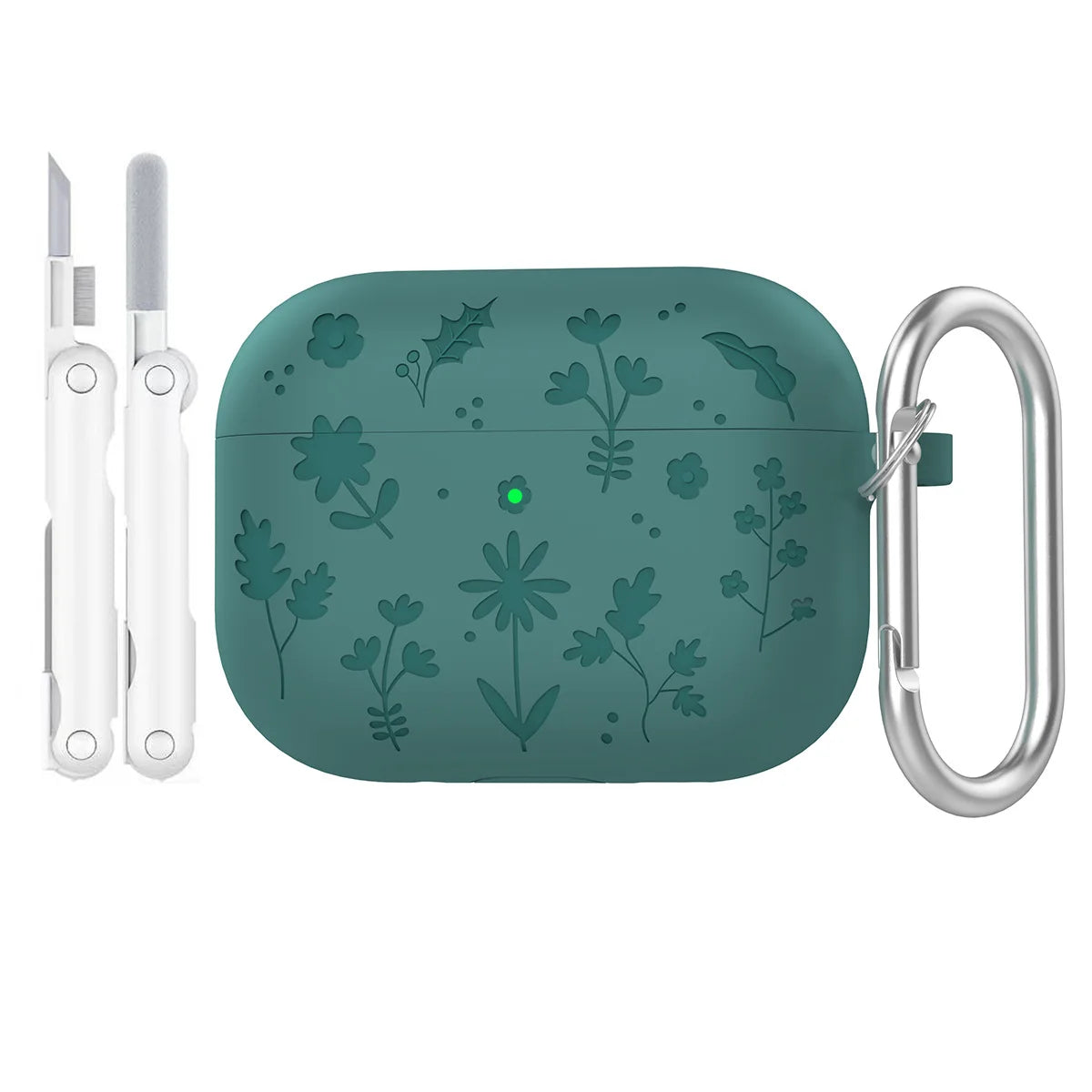 Floral Engraved Silicone Case for AirPods Pro 3 – Shockproof Protective Cover