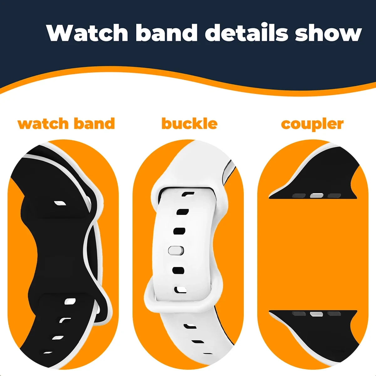 Two-Tone Sports Silicone Strap For Apple Watch