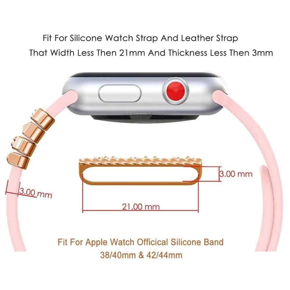 Decoration For Apple watch band Diamond Jewelry Charms Silicone Bracelet iWatch/Galaxy watch 4/Classic/5/5 pro Strap Accessories