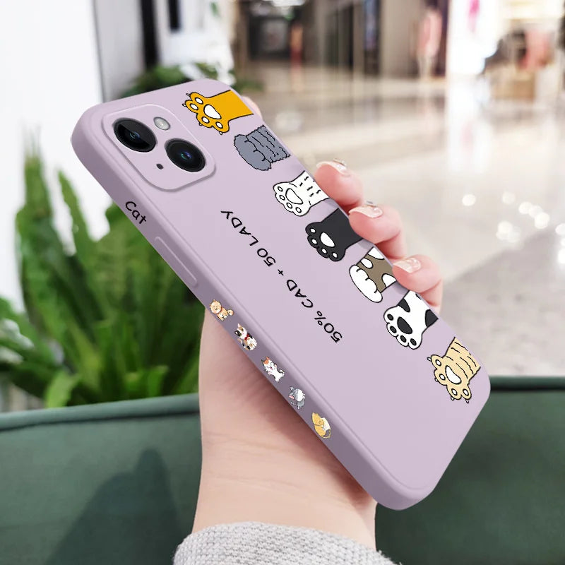 Cartoon Cat iPhone Case – Soft Silicone Cover