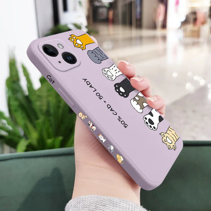 Cartoon Cat iPhone Case – Soft Silicone Cover