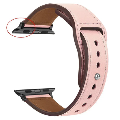 Genuine Leather Apple Watch Band – Premium Strap for Series 3–9, Ultra & SE