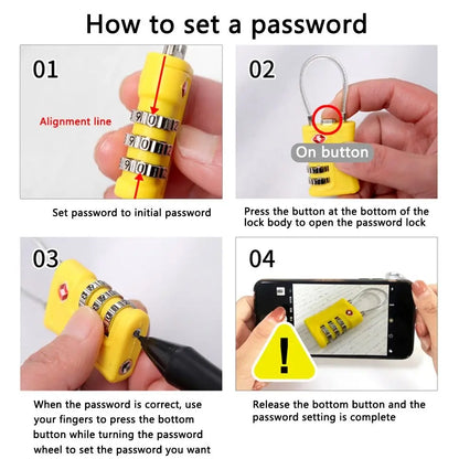 TSA Approved Travel Luggage Lock with 3-Digit Password – Secure Suitcase Lock for Travel Bags