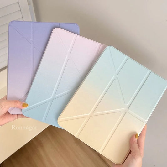 Gradient Y Fold Case for iPad A16 11th 2025 Pro12.9 5th 6th Air11 13'' Pro11 M4 10.2 10th 9th 8th 7th Case for iPad Air4 5 10.9