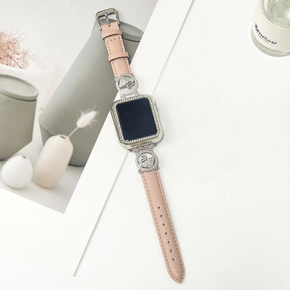 Diamond Leather Strap For Apple Watch