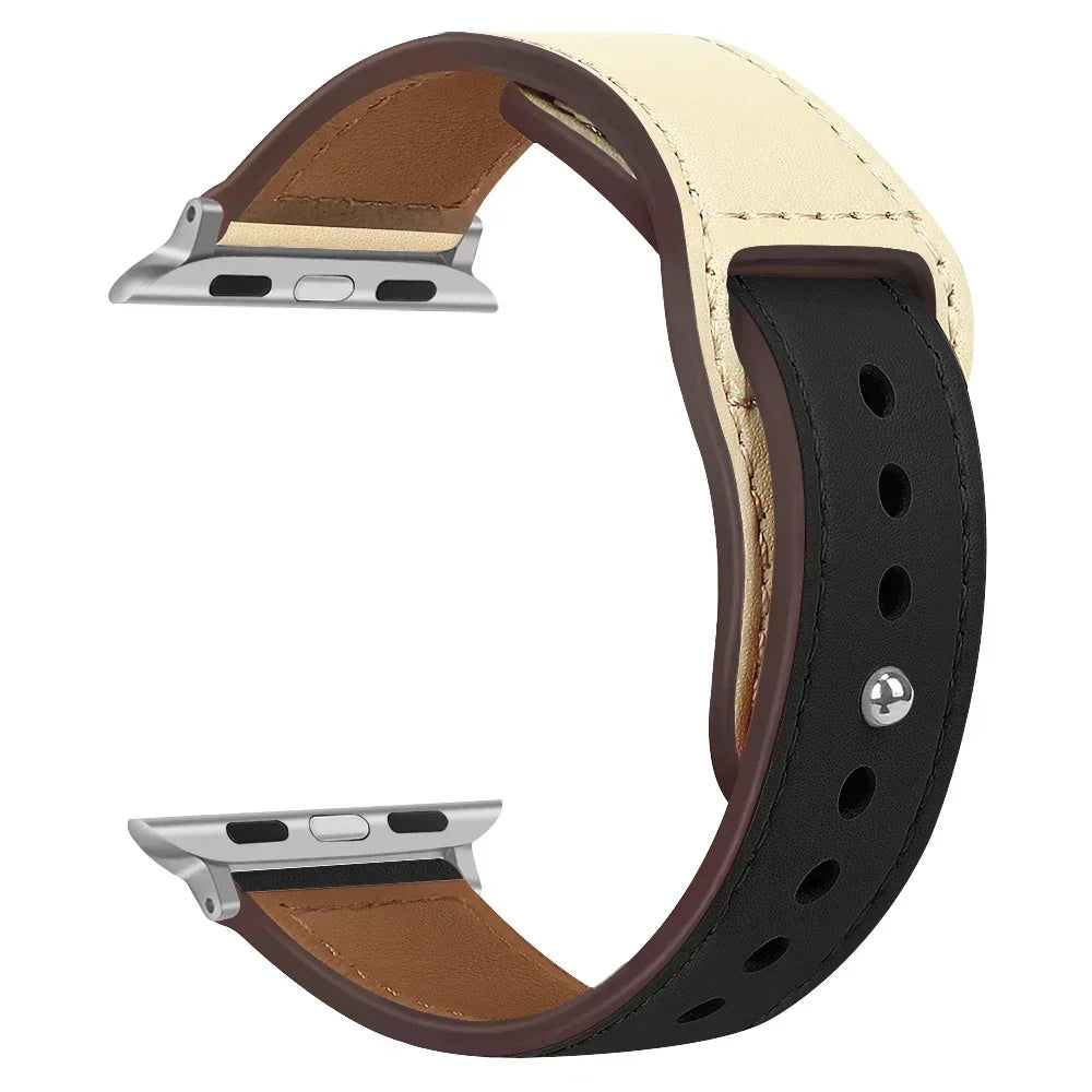 Genuine Leather Apple Watch Band – Premium Strap for Series 3–9, Ultra & SE