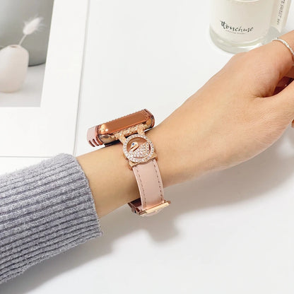 Diamond Leather Strap For Apple Watch
