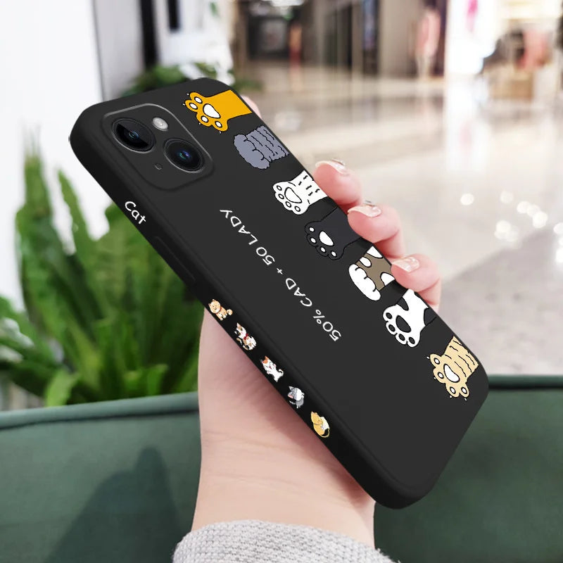 Cartoon Cat iPhone Case – Soft Silicone Cover