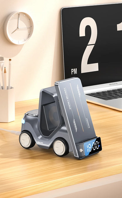 5 in 1 Wireless Charger Phone Stand For iPhone 15 14 13 15W Fast Charging Magnetic Dock Station For Apple Watch Earphones