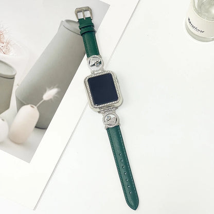 Diamond Leather Strap For Apple Watch