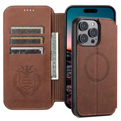 Premium MagSafe Leather Wallet Case for iPhone with Wireless Charging
