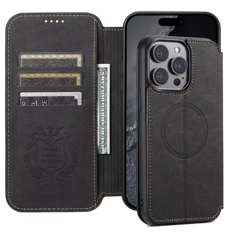 Premium MagSafe Leather Wallet Case for iPhone with Wireless Charging