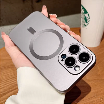 Luxury MagSafe Matte Case for iPhone – Magnetic Wireless Charging Cover with Lens Protection