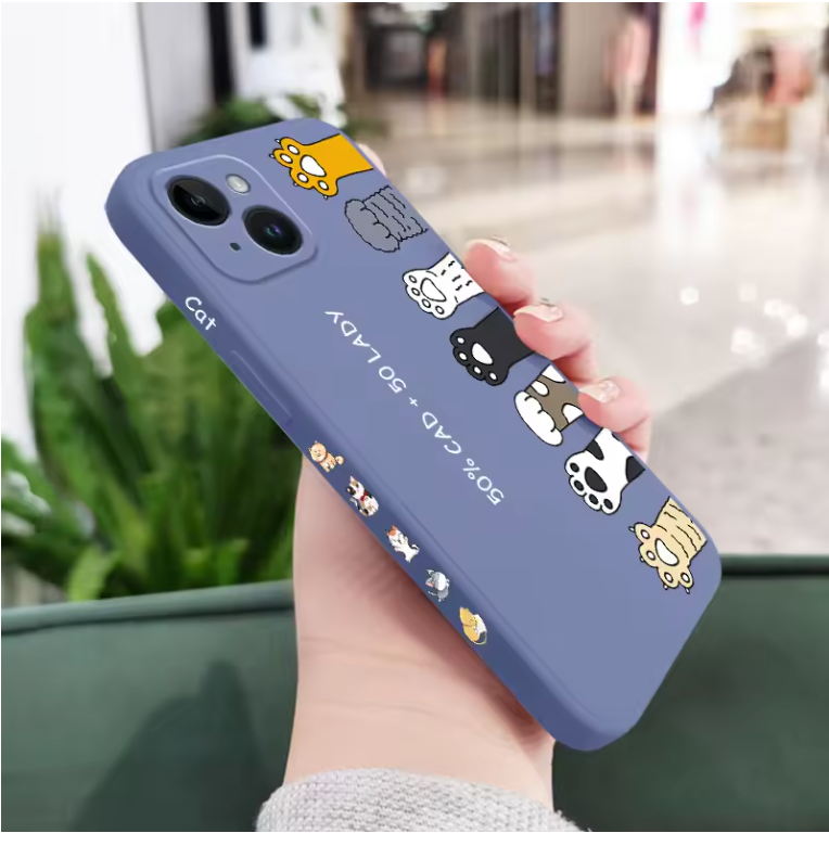 Cartoon Cat iPhone Case – Soft Silicone Cover