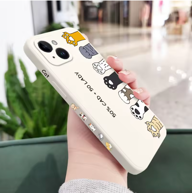 Cartoon Cat iPhone Case – Soft Silicone Cover
