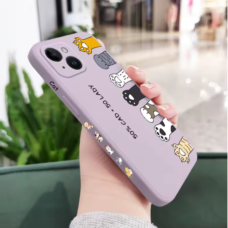 Cartoon Cat iPhone Case – Soft Silicone Cover