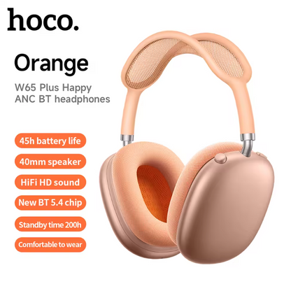 HOCO W65 Plus ANC Wireless Over-Ear Headphones – Noise Cancelling, Hi-Fi Sound