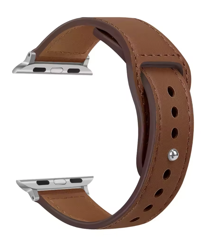 Genuine Leather Apple Watch Band – Premium Strap for Series 3–9, Ultra & SE
