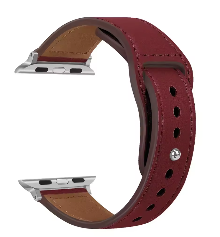 Genuine Leather Apple Watch Band – Premium Strap for Series 3–9, Ultra & SE