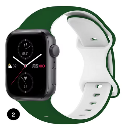 Two-Tone Silicone Sport Band for Apple Watch – Soft & Stylish