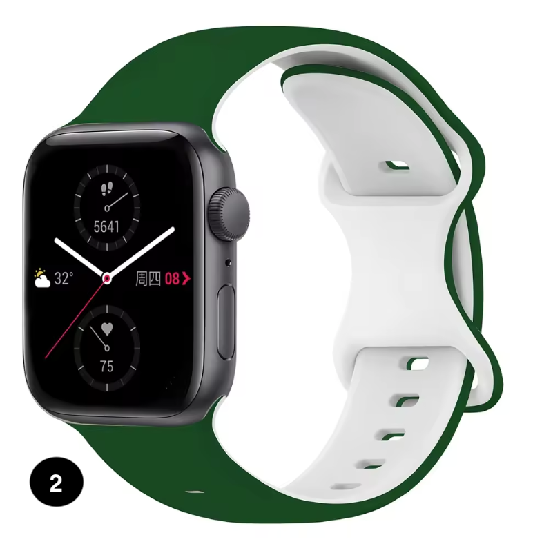 Two-Tone Silicone Sport Band for Apple Watch – Soft & Stylish