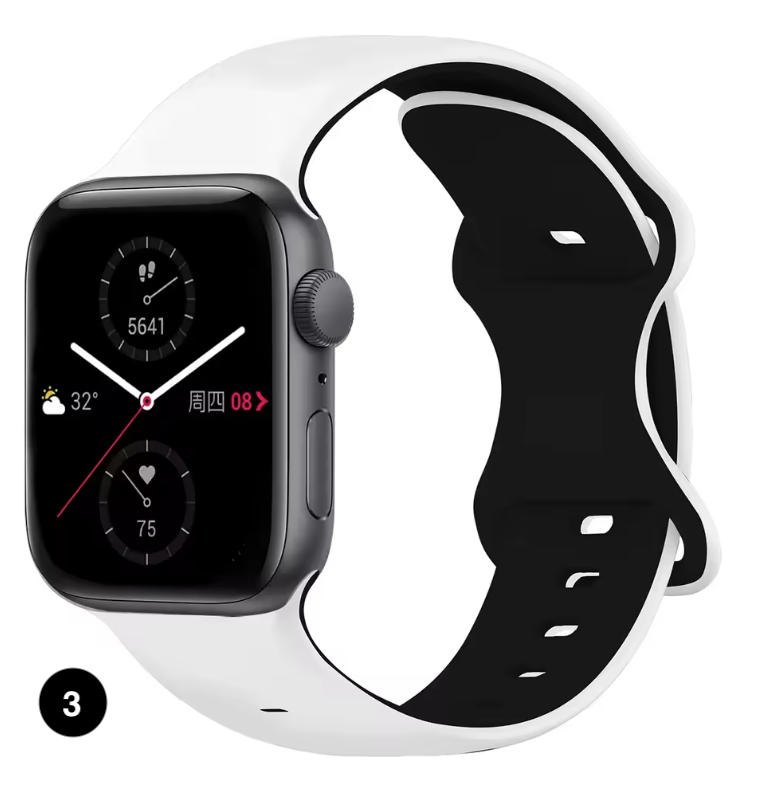 Two-Tone Silicone Sport Band for Apple Watch – Soft & Stylish