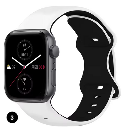 Two-Tone Silicone Sport Band for Apple Watch – Soft & Stylish