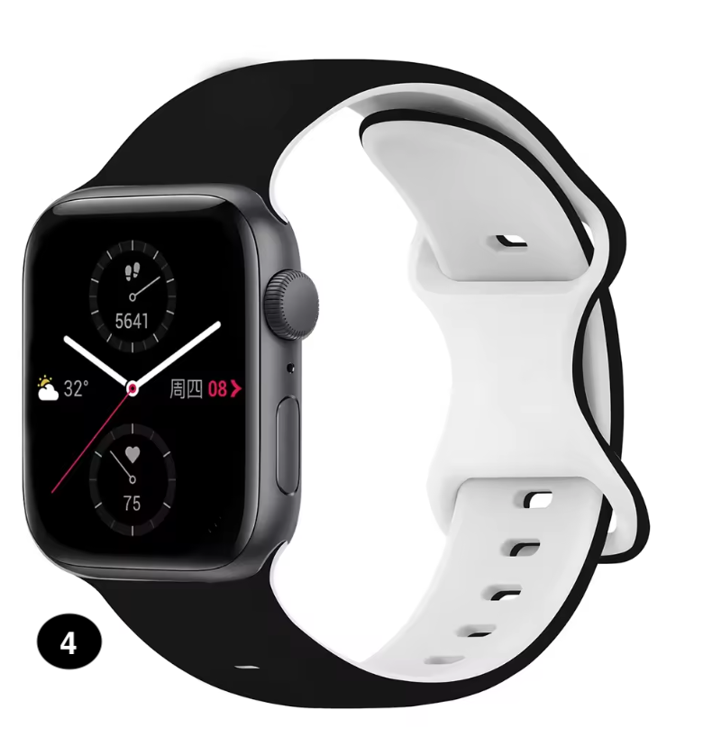 Two-Tone Silicone Sport Band for Apple Watch – Soft & Stylish