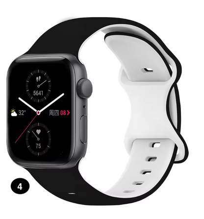 Two-Tone Silicone Sport Band for Apple Watch – Soft & Stylish