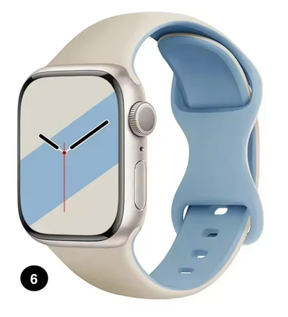 Two-Tone Silicone Sport Band for Apple Watch – Soft & Stylish
