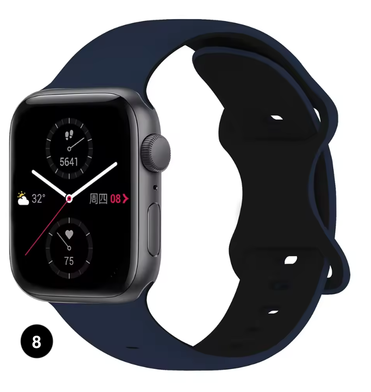 Two-Tone Silicone Sport Band for Apple Watch – Soft & Stylish
