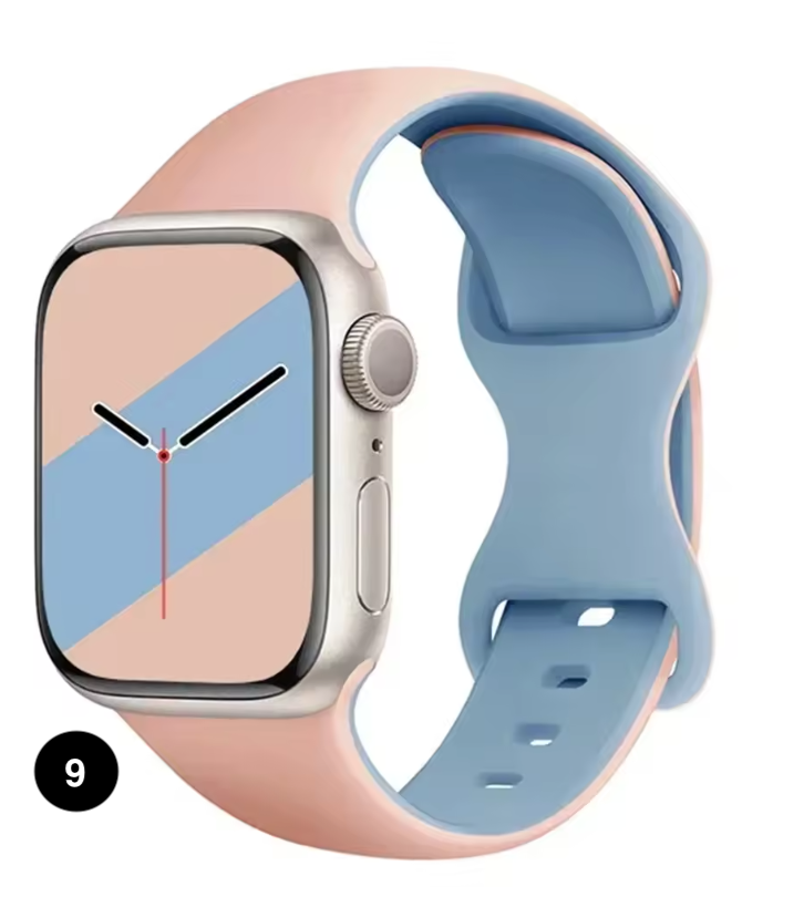 Two-Tone Silicone Sport Band for Apple Watch – Soft & Stylish
