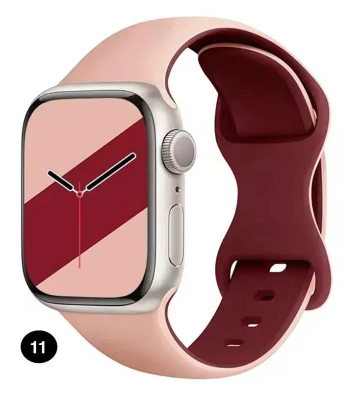 Two-Tone Silicone Sport Band for Apple Watch – Soft & Stylish