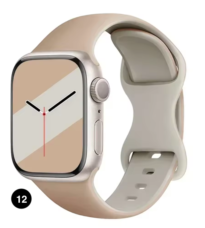 Two-Tone Silicone Sport Band for Apple Watch – Soft & Stylish