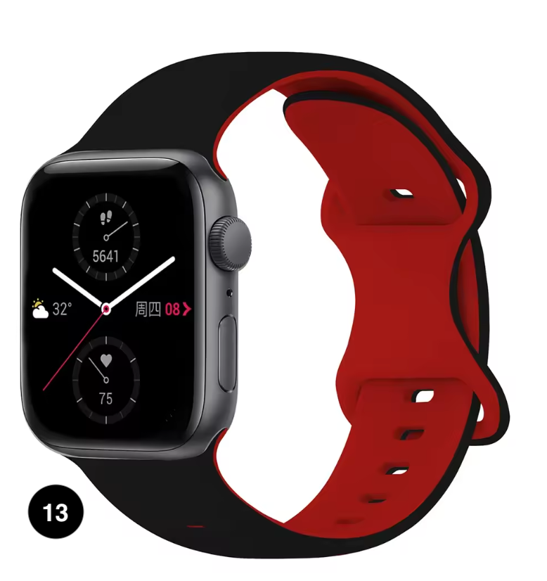Two-Tone Silicone Sport Band for Apple Watch – Soft & Stylish