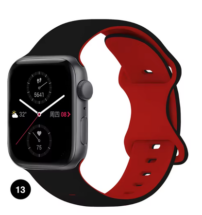 Two-Tone Silicone Sport Band for Apple Watch – Soft & Stylish