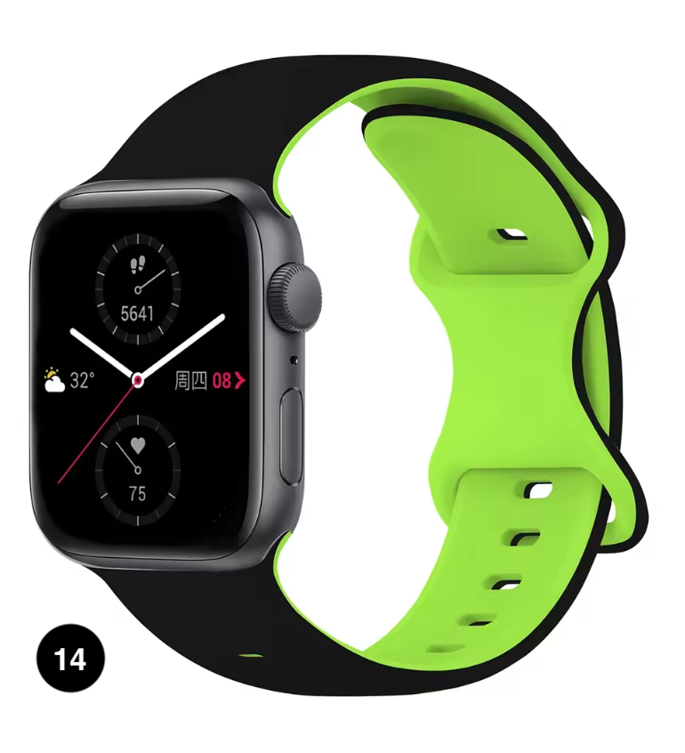 Two-Tone Silicone Sport Band for Apple Watch – Soft & Stylish