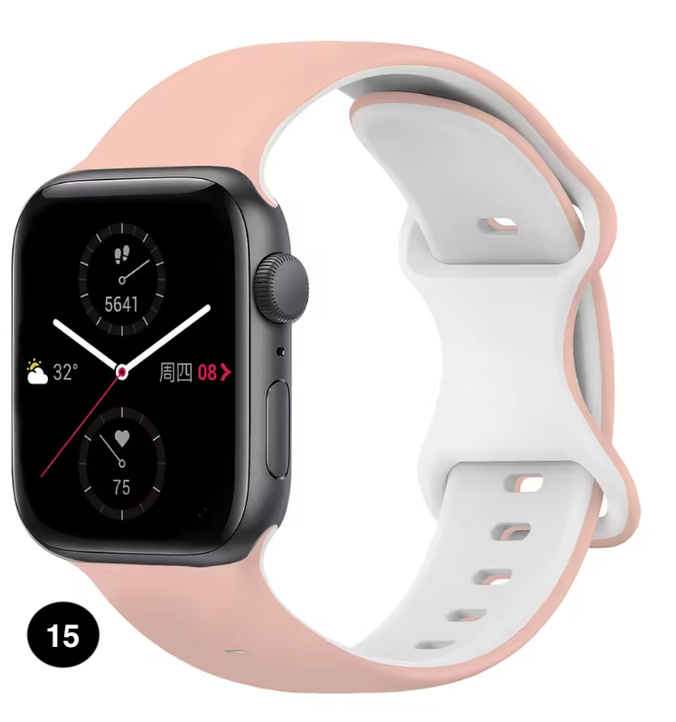 Two-Tone Silicone Sport Band for Apple Watch – Soft & Stylish