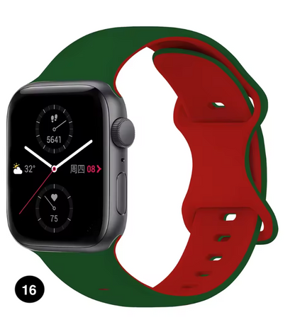 Two-Tone Silicone Sport Band for Apple Watch – Soft & Stylish