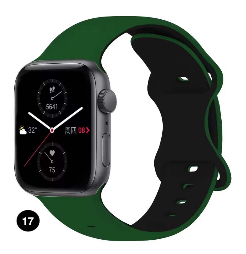 Two-Tone Silicone Sport Band for Apple Watch – Soft & Stylish