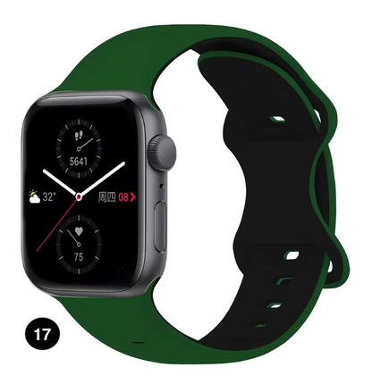 Two-Tone Silicone Sport Band for Apple Watch – Soft & Stylish