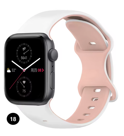 Two-Tone Silicone Sport Band for Apple Watch – Soft & Stylish
