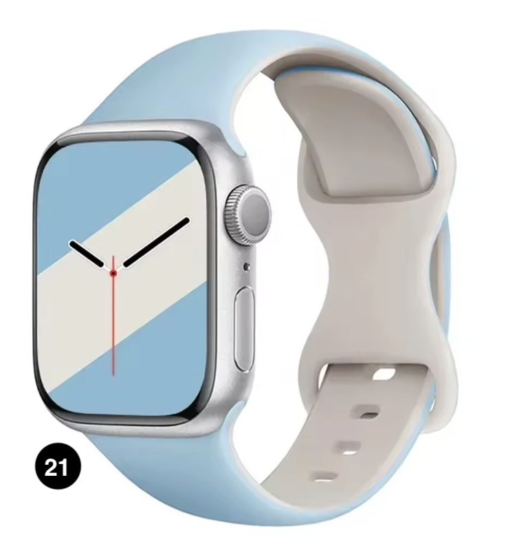 Two-Tone Silicone Sport Band for Apple Watch – Soft & Stylish