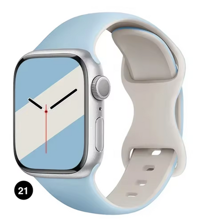 Two-Tone Silicone Sport Band for Apple Watch – Soft & Stylish