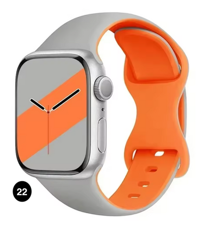 Two-Tone Silicone Sport Band for Apple Watch – Soft & Stylish