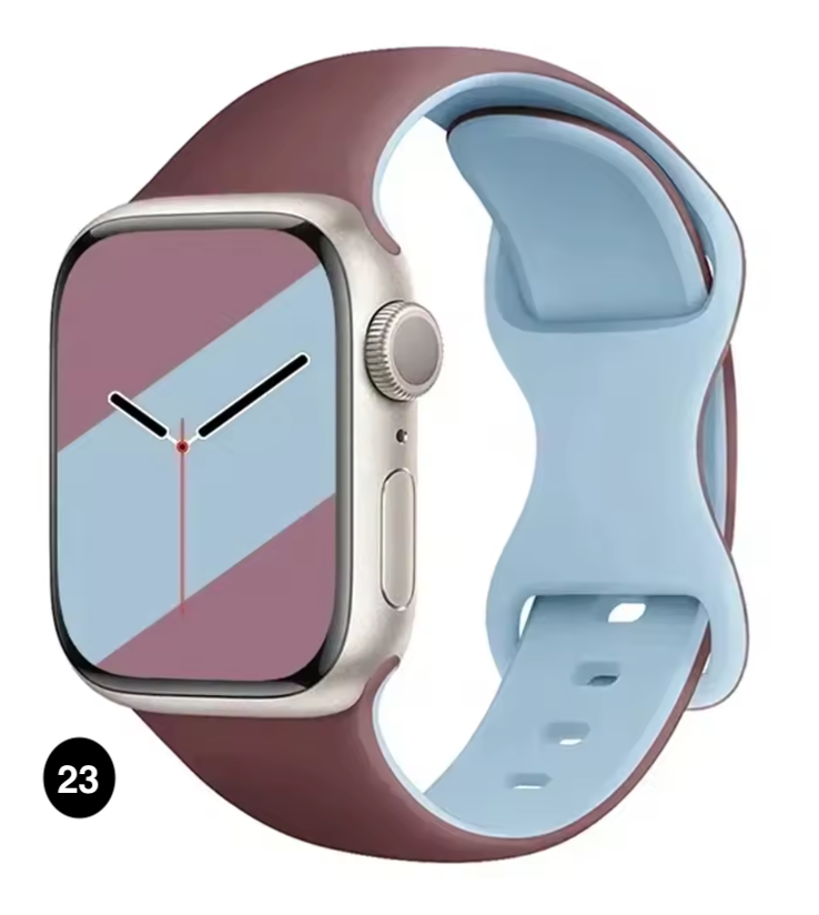 Two-Tone Silicone Sport Band for Apple Watch – Soft & Stylish
