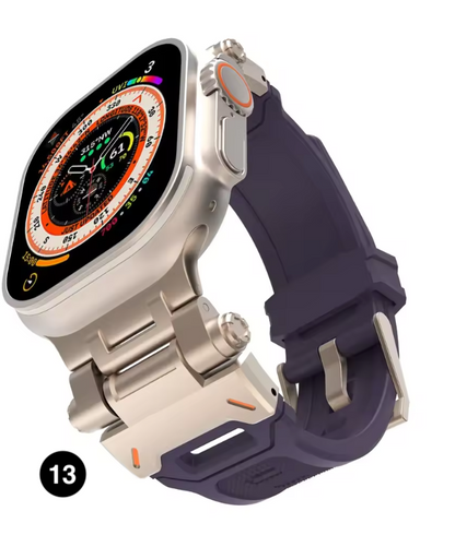 Metal & Silicone Apple Watch Strap – Rugged Sport Design for Ultra & Series